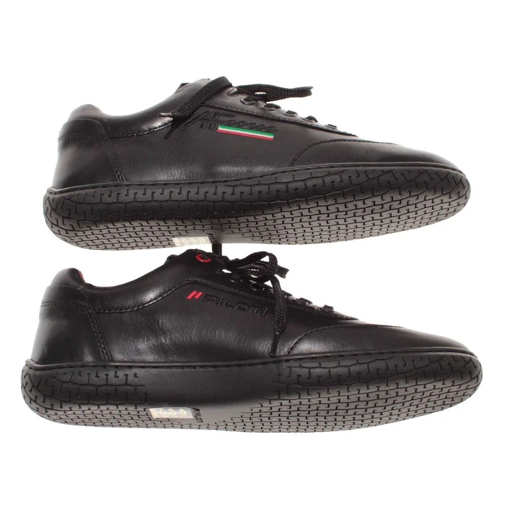 Piloti NWB Shift AF Corse Lace Up Driving Sneakers Size 7 US in Black Leather